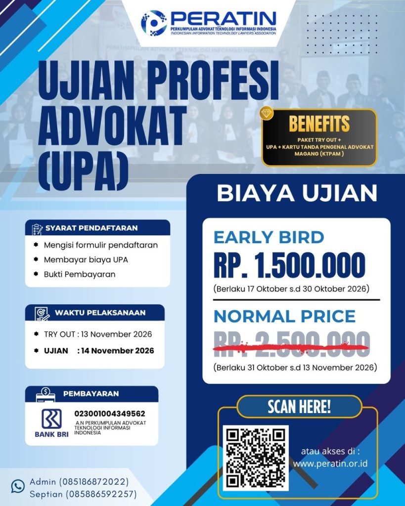 Flyer Ujian Profesi Advokat UPA PERATIN November 2026
